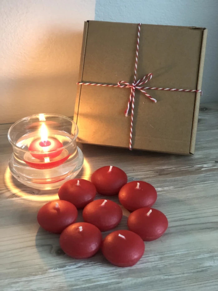 kırmızı mum - thelavendercandle.com