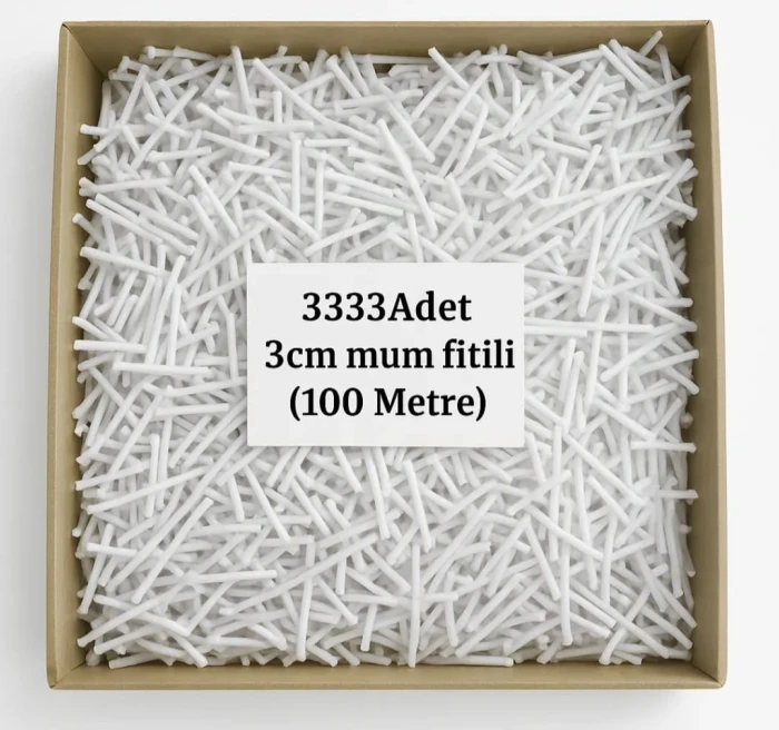 3 cm kesilmiş fitil 100 metre 3333 adet - thelavendercandle.com