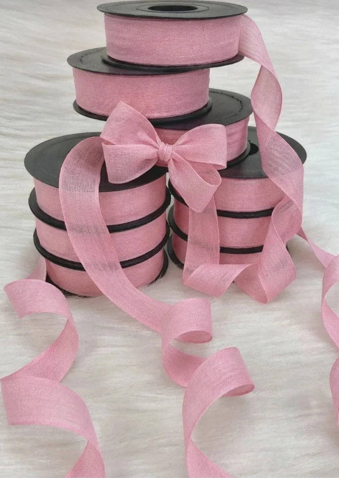 keten kurdele pembe 2,5 cm. 20 mt. - thelavendercandle.com