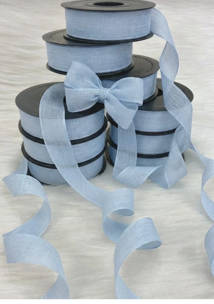 keten kurdele mavi 2,5 cm. 20 mt. - thelavendercandle.com