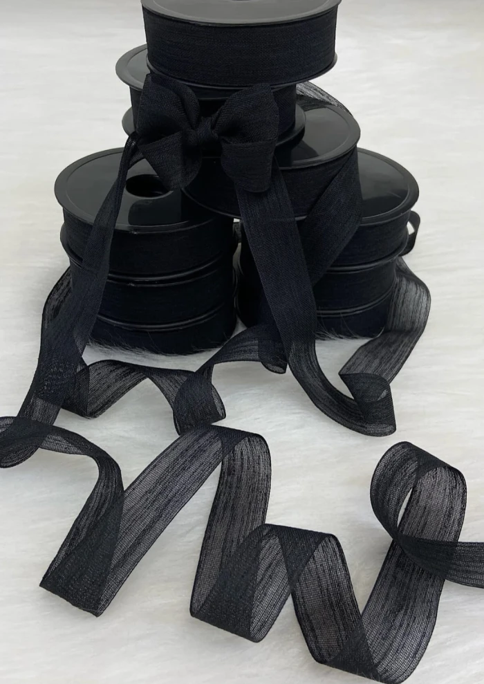 keten kurdele siyah 2,5 cm. 20 mt. - thelavendercandle.com