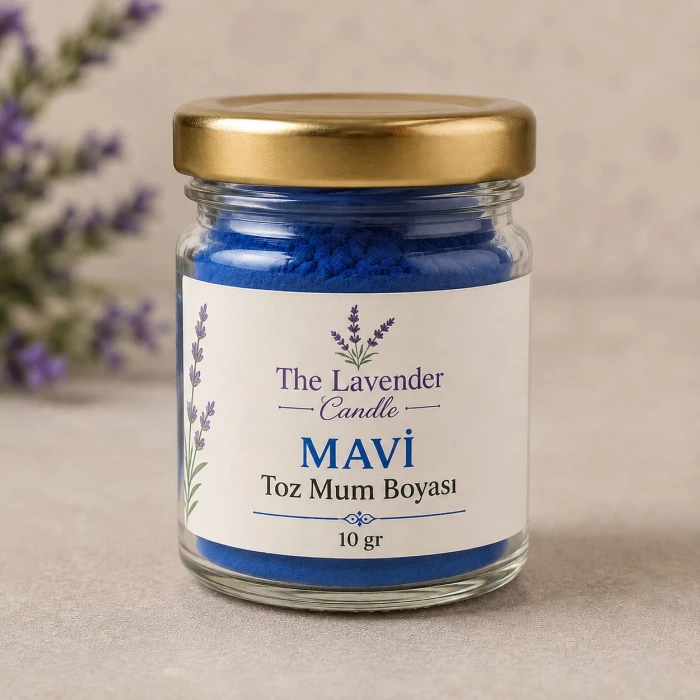 mavi toz mum boya - thelavendercandle.com