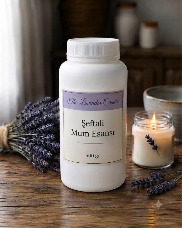 şeftali mum esansı 500gr. - thelavendercandle.com
