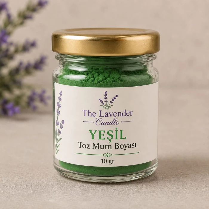 yeşil toz mum boya - thelavendercandle.com